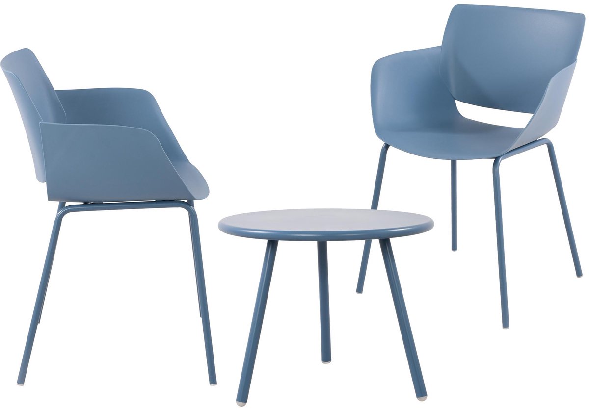 CLP Berena Tuinset - Set bestaande uit Berea tafel en Alpena stoelen - weerbestendig - UV-bestendig - blauw 2 stoelen