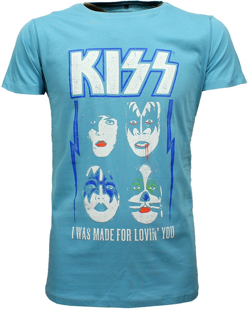 KISS I Was Made For Lovin’ You T-Shirt Blue - Officiële Merchandise - L
