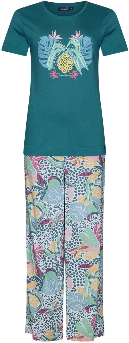 Rebelle Dames Pyjamaset Rebelle - Tropical Jungle - Viscose/Katoen groen