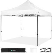 VONROC Partytent - 3x3 m – Premium easy-up Partytent - Modulair Ontwerp – Opvouwbaar – Waterdicht – Stalen Frame - 50+ UV Bescherming - Incl. Opbergtas - Wit
