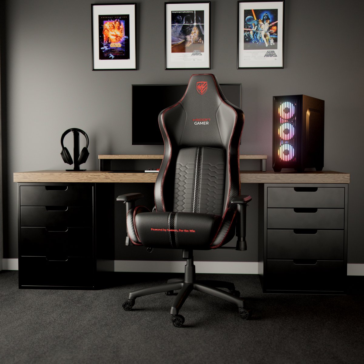 Luxe HICON Pulse Havoc Gaming Chair Ergonomisch Rood - afbeelding 2