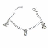 Armband-Bedel-11 cm-Beertje-Hartje-Hondje-Zilverkleur - Charme Bijoux