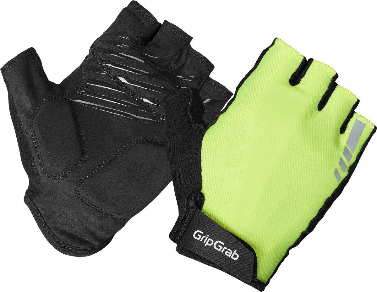 GripGrab - Women's RIDE Padded Korte Vinger Zomer Fietshandschoenen voor Dames met Padding - Vrouwen - Geel Hi-Vis