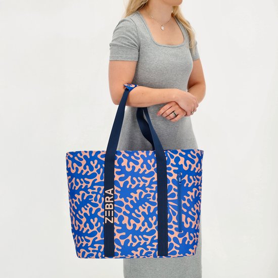 Zebra Trends Sally Strandtas - Koeltas - Koelvak - Vrolijke Prints - Praktisch - Vakken - Natgoedvak - Antidiefstalvak - Koeltas - Groovy Floral
