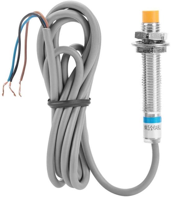 Heschen Inductieve nabijheidssensor schakelaar M8, niet schild type, LJ8A3  2 Z/AY G DC5V, detector 2mm, 5VDC 200mA, PNP normaal gesloten (NC), 3 draden