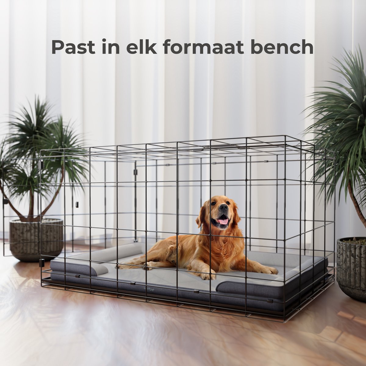 CozySense® Orthopedische Hondenmand 100 x 70 cm - Maat XL - Waterdicht Hondenbed met Wasbare Hoes - Geschikt Als Benchkussen - Wit – foto 6