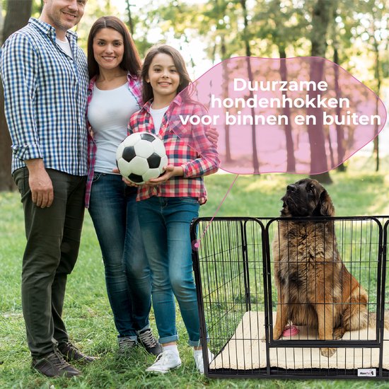 MaxxPet Puppyren - Hondenbench - Puppykennel - Hondenren - 93X61X63 cm - Antraciet/Zwart - Incl. Plaid