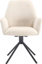 Bol.com Donatello Eetkamerstoel Draaibaar – Stof Touch Beige Ivory 02 – Met Armleuning – Comfortabel en Ergonomisch – Luxe Eetka... aanbieding