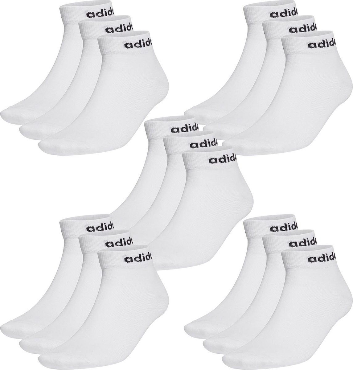 SOKKEN 15 paar adidas NC Ankle Performance Quarter Socks unisex korte sokken Wit