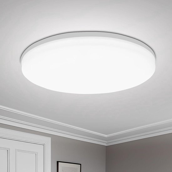 Ronde moderne plafondlamp zwart/wit Globo Davies