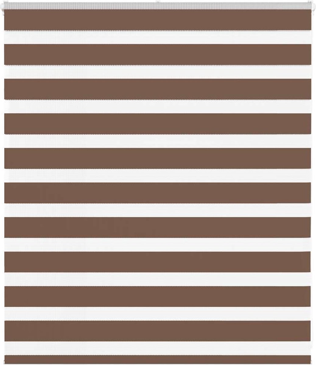 vidaXL Zebra - rolgordijn - 135x100 - cm - stofbreedte - 130,9cm - polyester - bruin