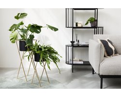 Lifa Living plantenbak Vera- set/2 - voor binnen - Pot Ø24 & Ø19 - Metaal - Goud/Zwart