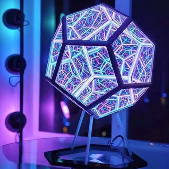 Infinity Dodecahedron Lampe De Jeu Dodecahedron Cool Rgbw Led Lampe De Table De Bureau Lumière