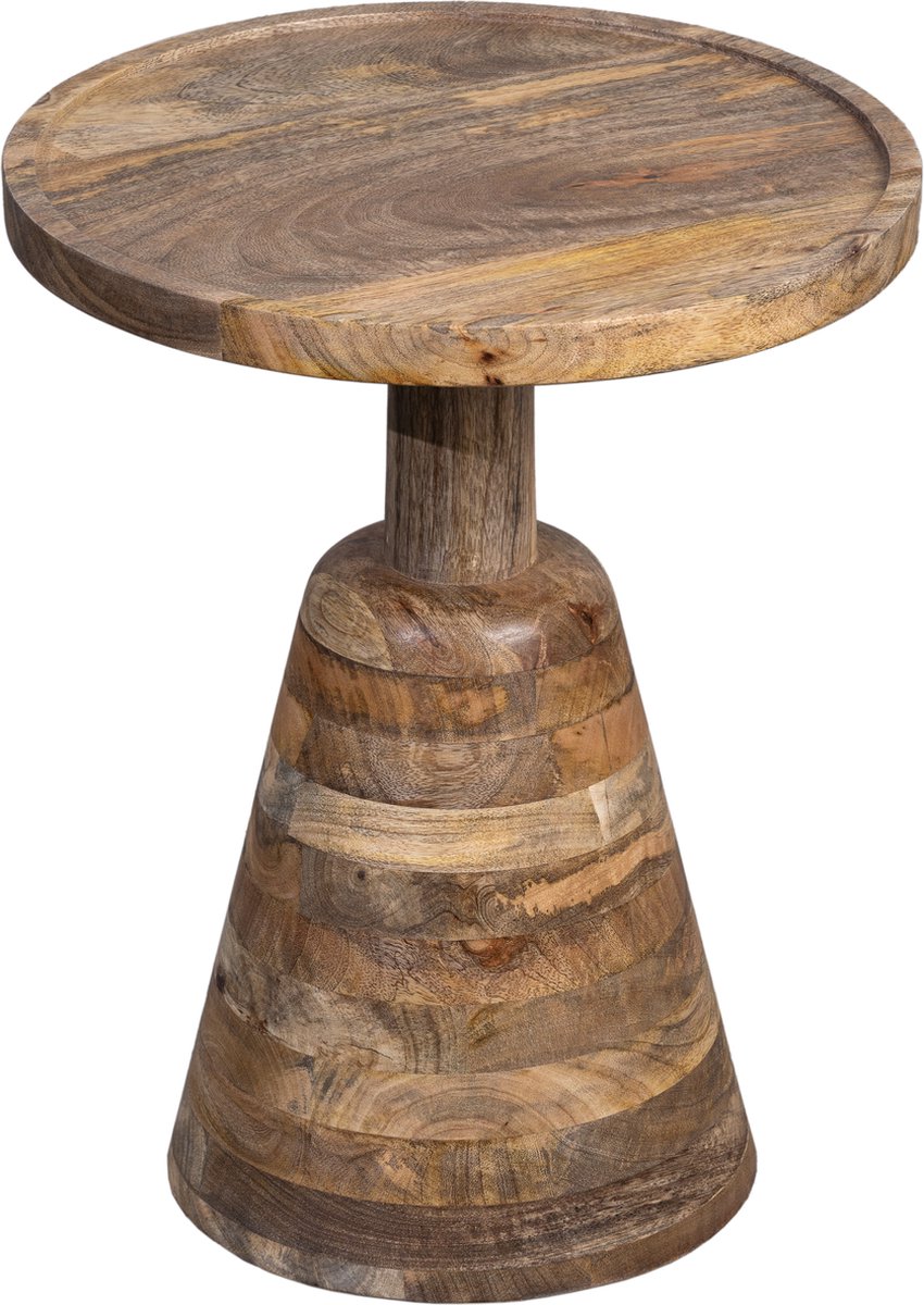 BLenS-Furniture Bijzettafel Scheveningen naturel mangohout rond