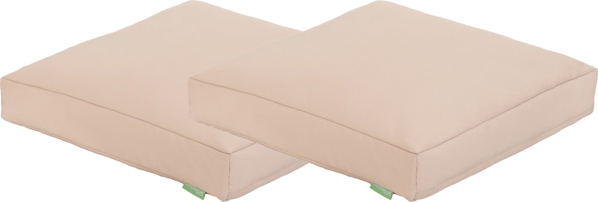 Comfortabel matraskussen voor binnen- en buitengebruik in 60x60 cm formaat, geschikt als lounge- en tuinzitkussen.