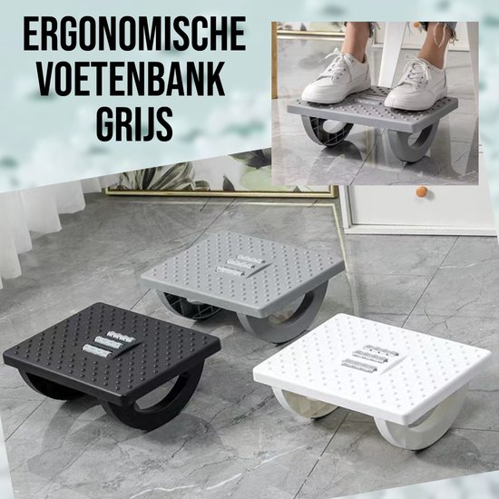 Allernieuwste.nl® Repose-pieds Repose-pieds Bureau Repose-pieds Ergonomique - Repose-pieds Bureau Antidérapant - Grijs