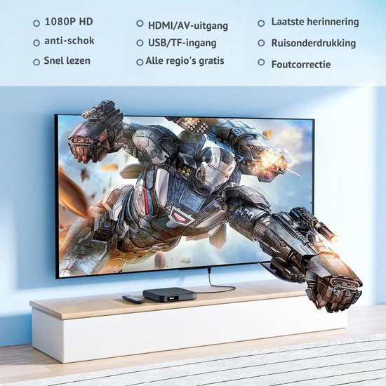 DVD Speler met HDMI - Externe DVD Speler 1080P - Blu Ray Spelers - Portable - Zwart — afbeelding 4