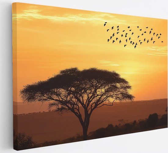 Tableau sur toile Saammp - Vogel dans un arbre - Animaux - Nature - 120x80 - Photo sur toile - Décoration murale - Décoration murale salon - Décoration chambre - Impression sur toile
