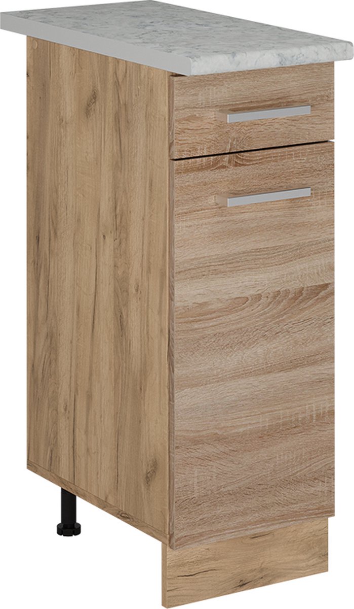Vicco R-Line Keukenonderkast – 30 cm WB Marmer Sonoma Sonoma/Goudkleurig Eiken