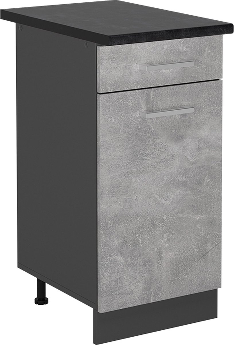 Glazen keukenkast R-Line Antraciet landhuis 40 cm Vicco | Antraciet landhuis | Glazen hangkast 40 cm | 406673148419506