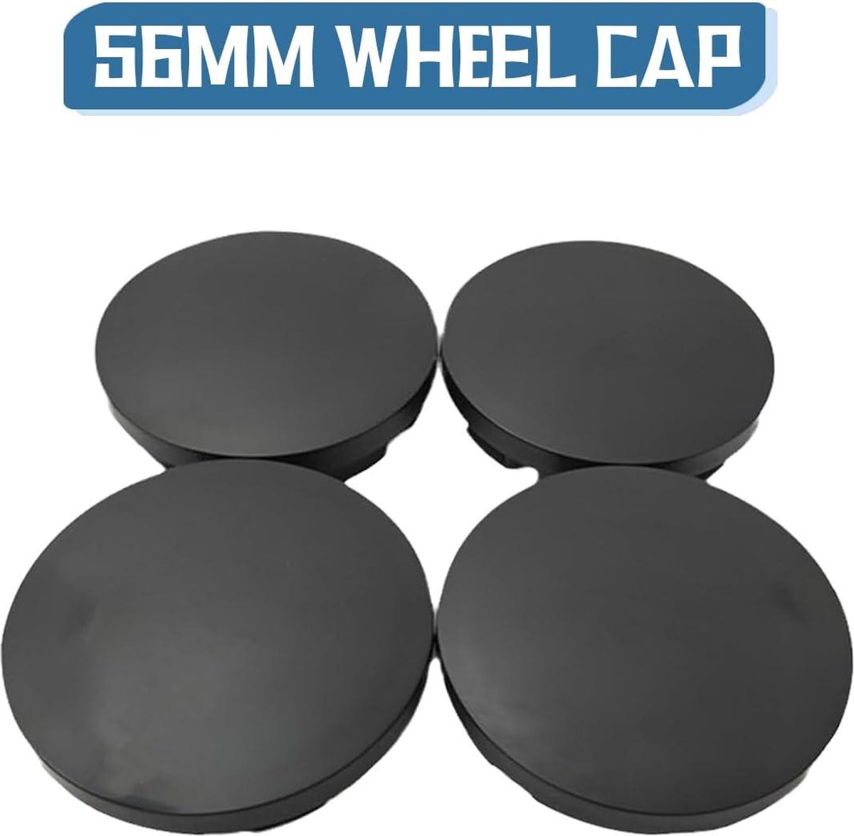 JNNJ 4x Universele Naafdoppen 56 Mm – Zwart ABS Wieldoppen Voor Auto Tuning & Styling