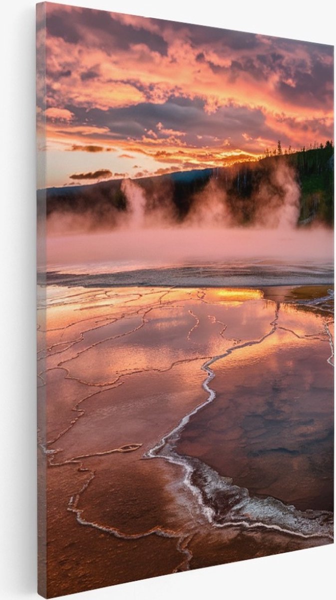 Saammp Canvas Schilderij - Natuur - Zonsondergang- 80x120 - Foto op canvas - Wanddecoratie - Muurdecoratie Woonkamer - Slaapkamer decoratie - Canvas Print Multicolor