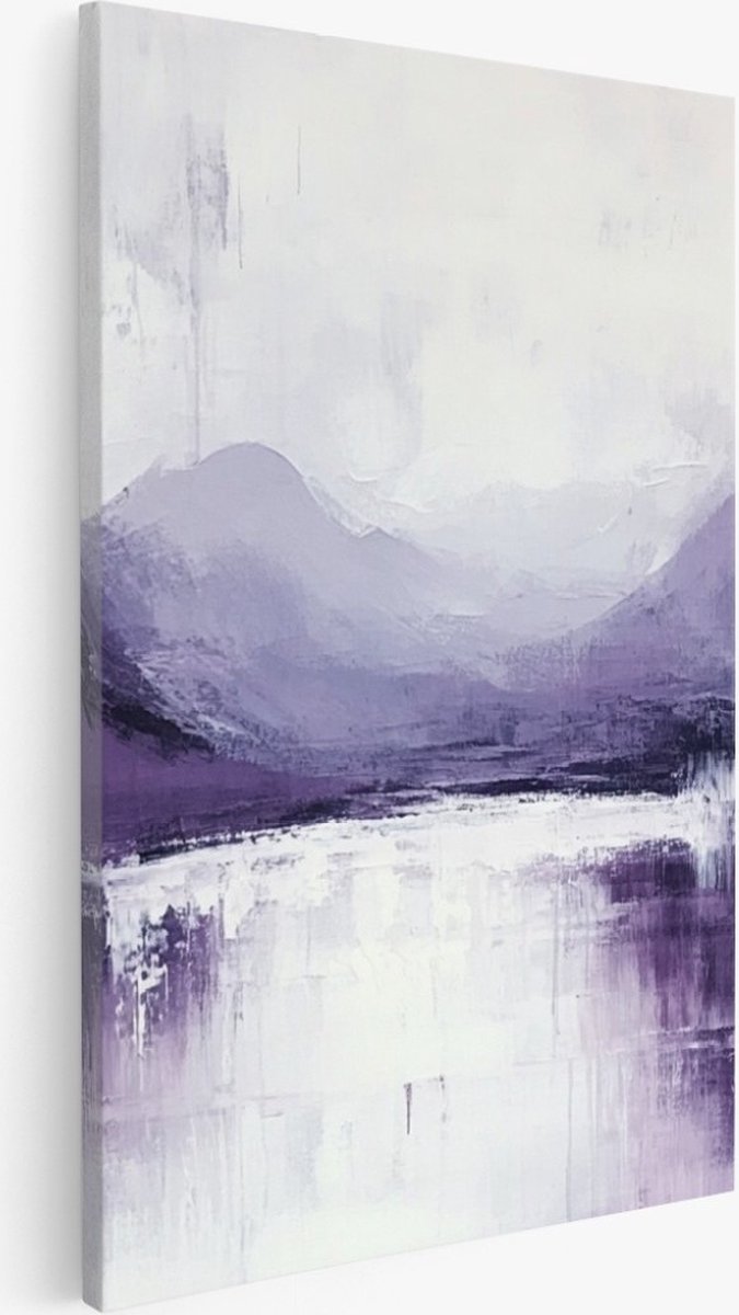 Saammp Canvas Schilderij - Paars - minimalistische kunst - Abstract - 40x50 - Foto op canvas - Wanddecoratie - Muurdecoratie Woonkamer - Kantoor Decoratie Multicolor