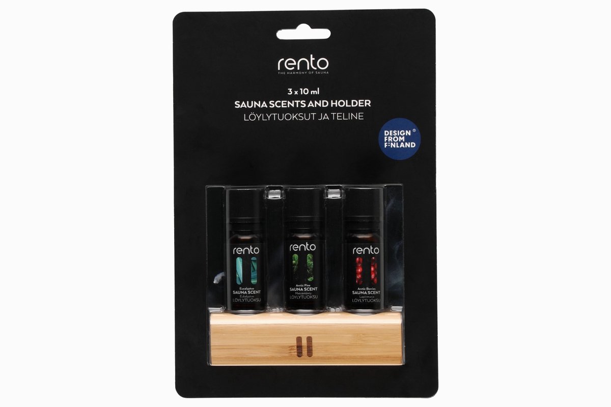 Rento saunageuren cadeauset met houder 3 x 10 ml