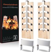 Barbecue grill plank Smoky Grillplank Flame zalmplank set van 2 houten borden. Verstelbare vlamzalmhouder rookplank
