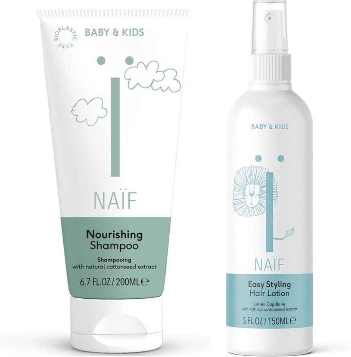Naïf - Baby & Kids Shampoo & Lotion Set - 200ml+150ml