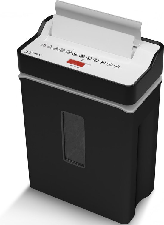ACROPAQ Papierversnipperaar – 14L Papiervernietiger voor thuis en kantoor – P4 veiligheidsniveau, tot 6 vellen – Schredder papier versnipperaar – Zwart