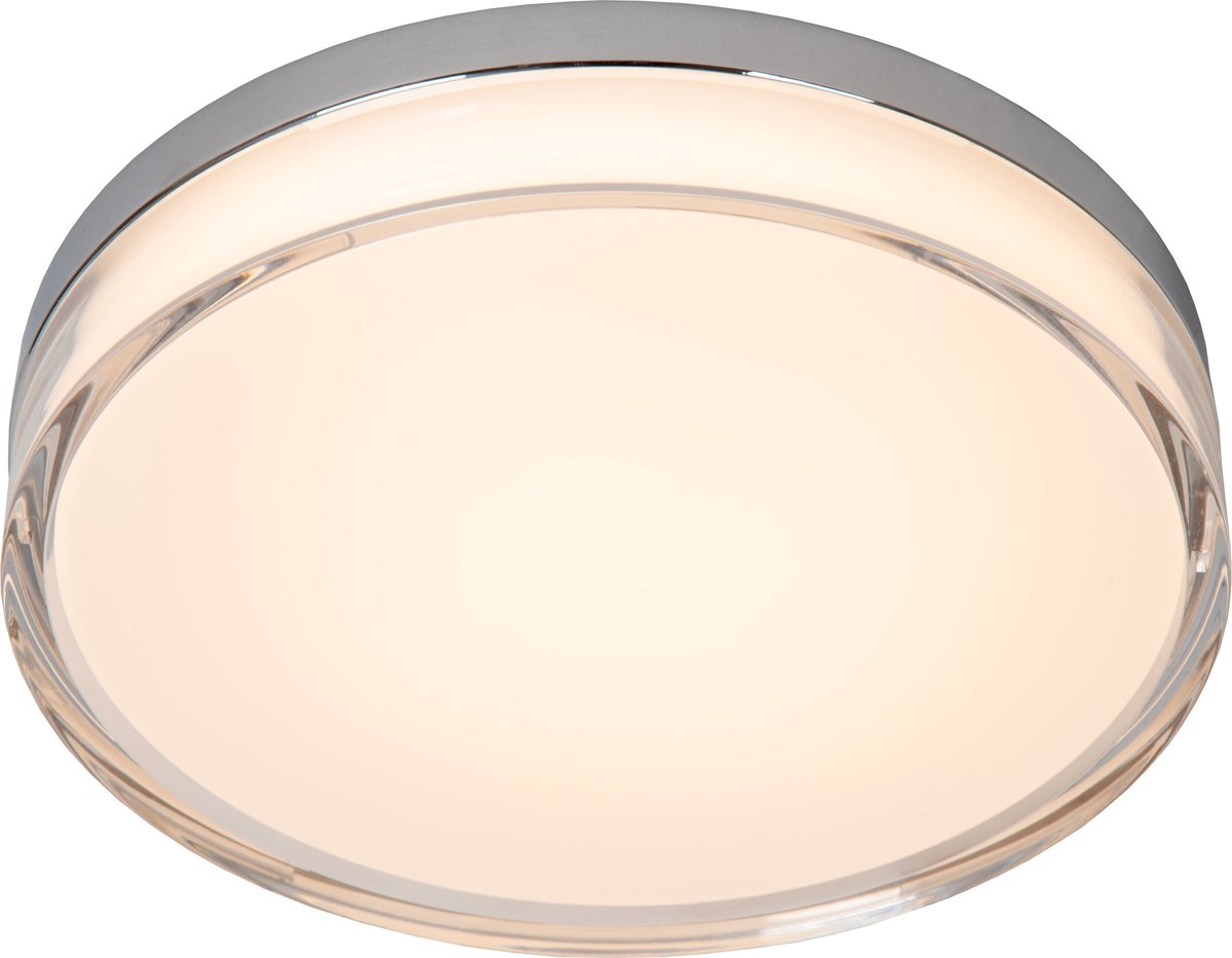 Lucide PLANO - Plafonnière (Plafondlamp) Badkamer - Ø 28 cm - LED Dimbaar - CCT - 1x16W 2700K/4000K - IP44 - Opaal