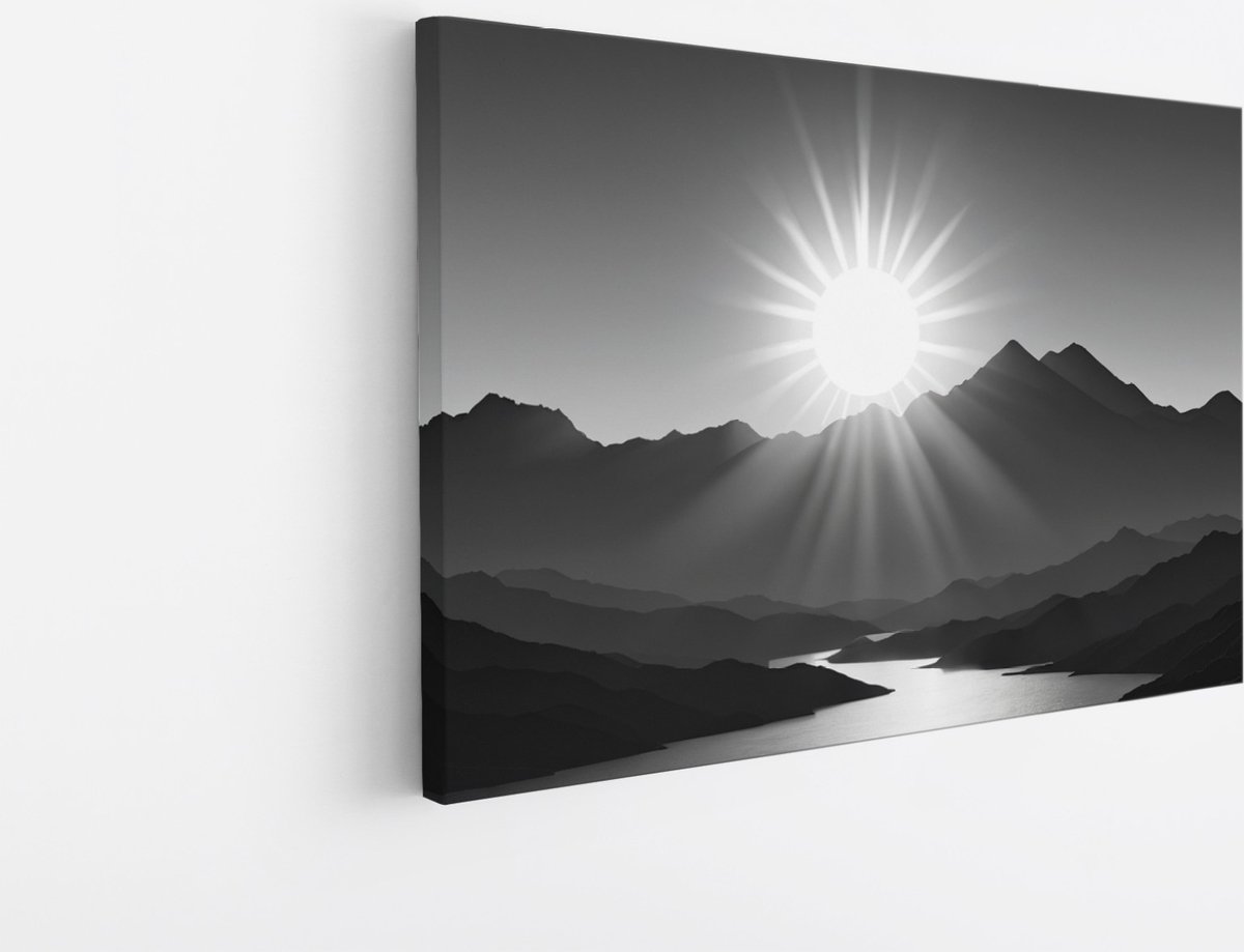 Saammp Canvas Schilderij - Zwart-wit - Natuur - Landschap - 40x30 - Foto op canvas - Wanddecoratie - Muurdecoratie Woonkamer - Slaapkamer decoratie - Canvas Print Multicolor