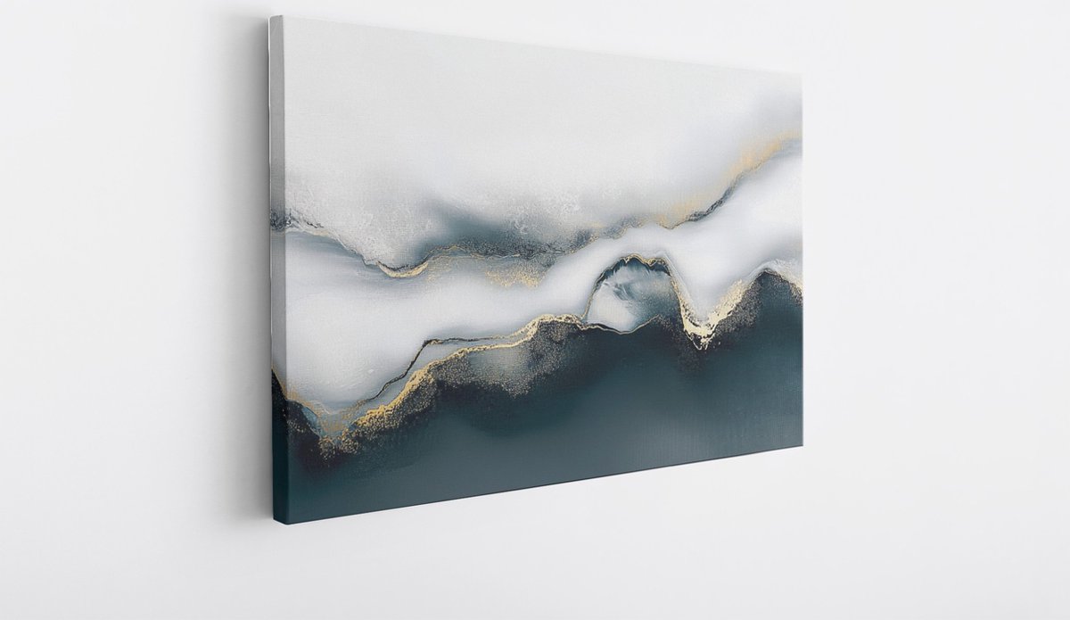 Saammp Canvas Schilderij - goud minimalistisch patroon - Abstract kunstwerk - 40x30 - Foto op canvas - Wanddecoratie - Muurdecoratie Woonkamer - Slaapkamer decoratie - Canvas Print Multicolor