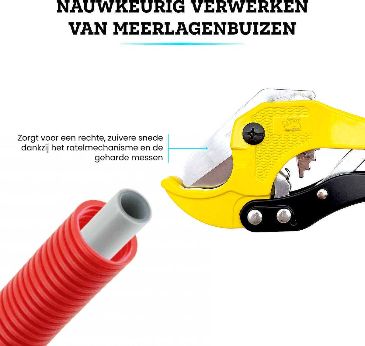 Somstyle Knip & Ontbraam Set voor Meerlagenbuis - Knippen tot 42 MM - Kalibreren 16, 20 & 25/26 MM - Ontbramer - Buizensnijder - Pijpsnijder - Zwart & Geel thumbnail 7