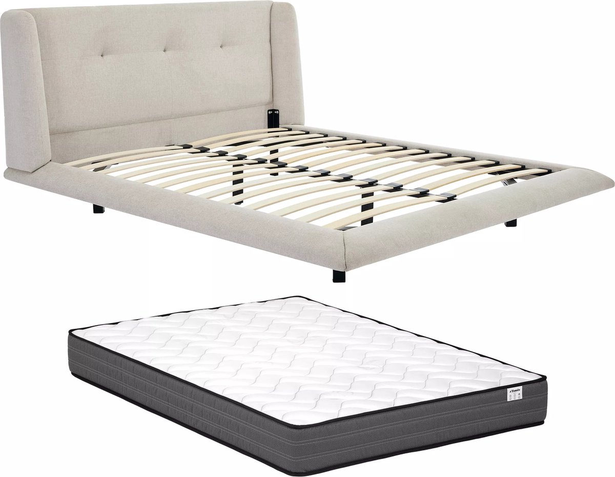 Vente-unique Bedframe stof beige 160 x 200 cm PENAVI