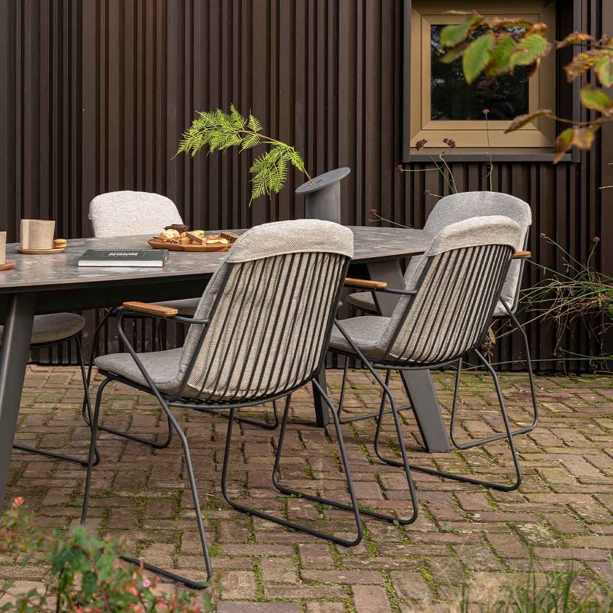4 Seasons Outdoor Veneto chaise de jardin empilable - anthracite