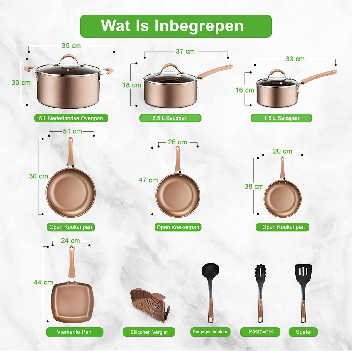 CIS Made in France Kookgerei, 10-delig, pruimenverf, aluminium, inductie, gemaakt in Frankrijk