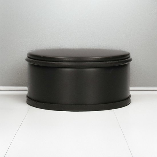 Svenska Living Deurstopper voor binnendeuren - zwart - rond - 1,2 kg - 12 x 6 cm - met rubberen rand
