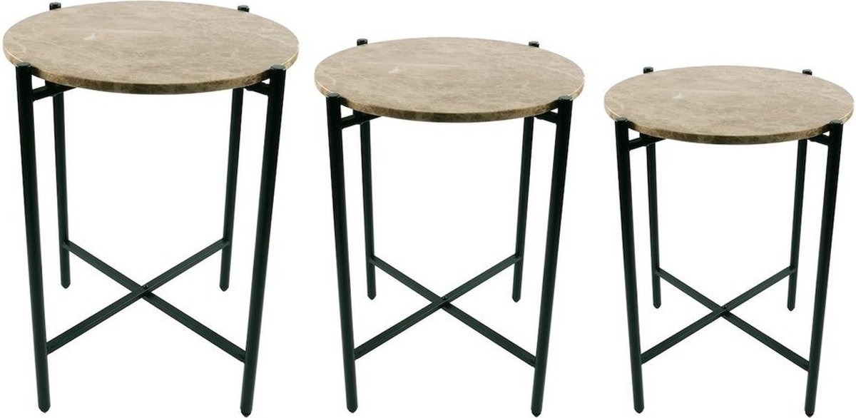 Bijzettafel set Alpa bruin 60cm