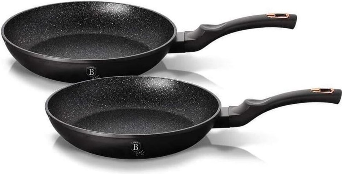 Berlinger haus koekenpan set Zwart rose goud.