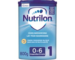Nutrilon 1 – Zuigelingenmelk Baby 0-6 maanden – Babymelk in Poeder voor Flesvoeding – Blik 800g