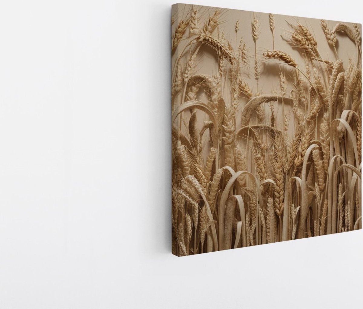 Saammp Canvas Schilderij - Graan - Bloemen - Natuur - 30x30 - Foto op canvas - Wanddecoratie - Muurdecoratie Woonkamer - Kantoor Decoratie Multicolor