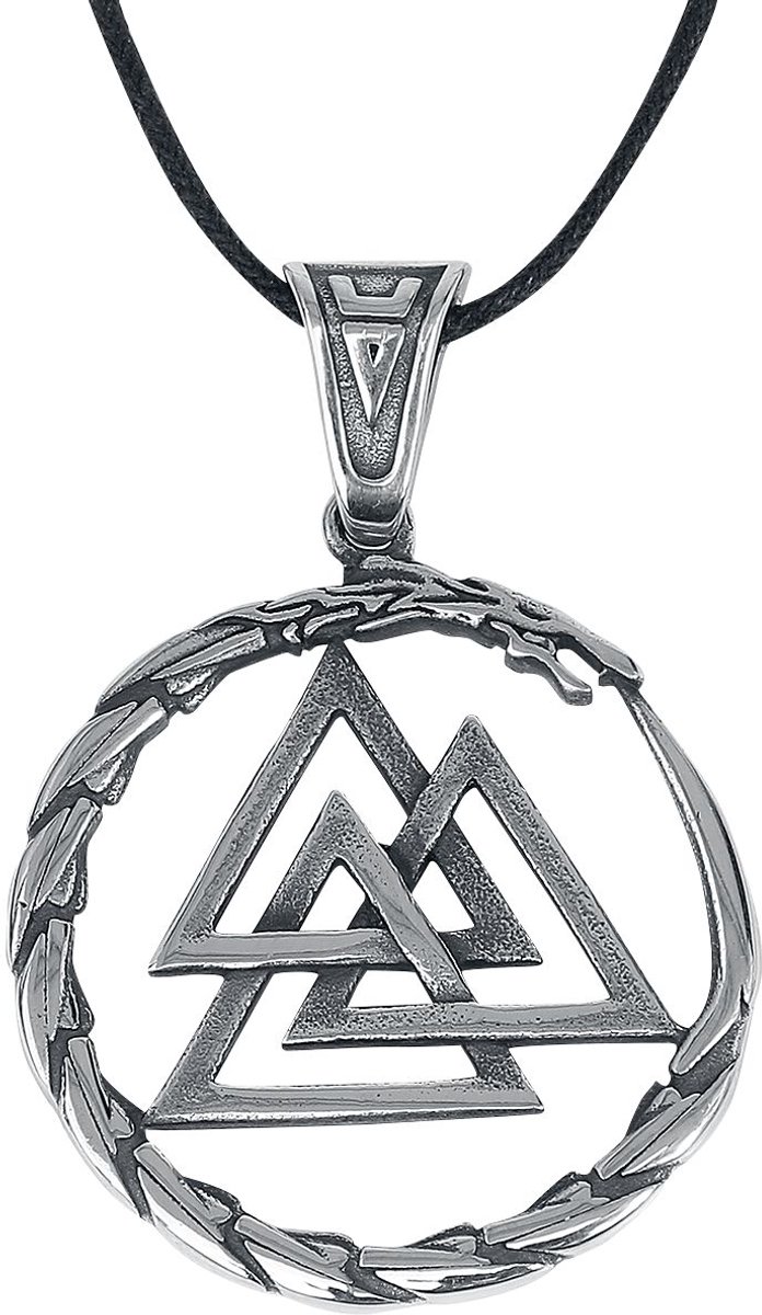 Goedkoopste etNox hard and heavy Valknut Halsketting zilverkleurig Roestvrij staal Unisex - Middeleeuwen, Vikings