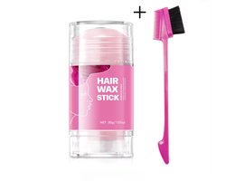 Professionele haar styling extra strong Wax Stick Met Borstel, Haar wax stick Met Geur, Anti pluis wax stick, Edges Borstel, glad haar voor vrouwen - borstels tegen haarpluis en Babyhaartjes - Rose - Dollsbeauty