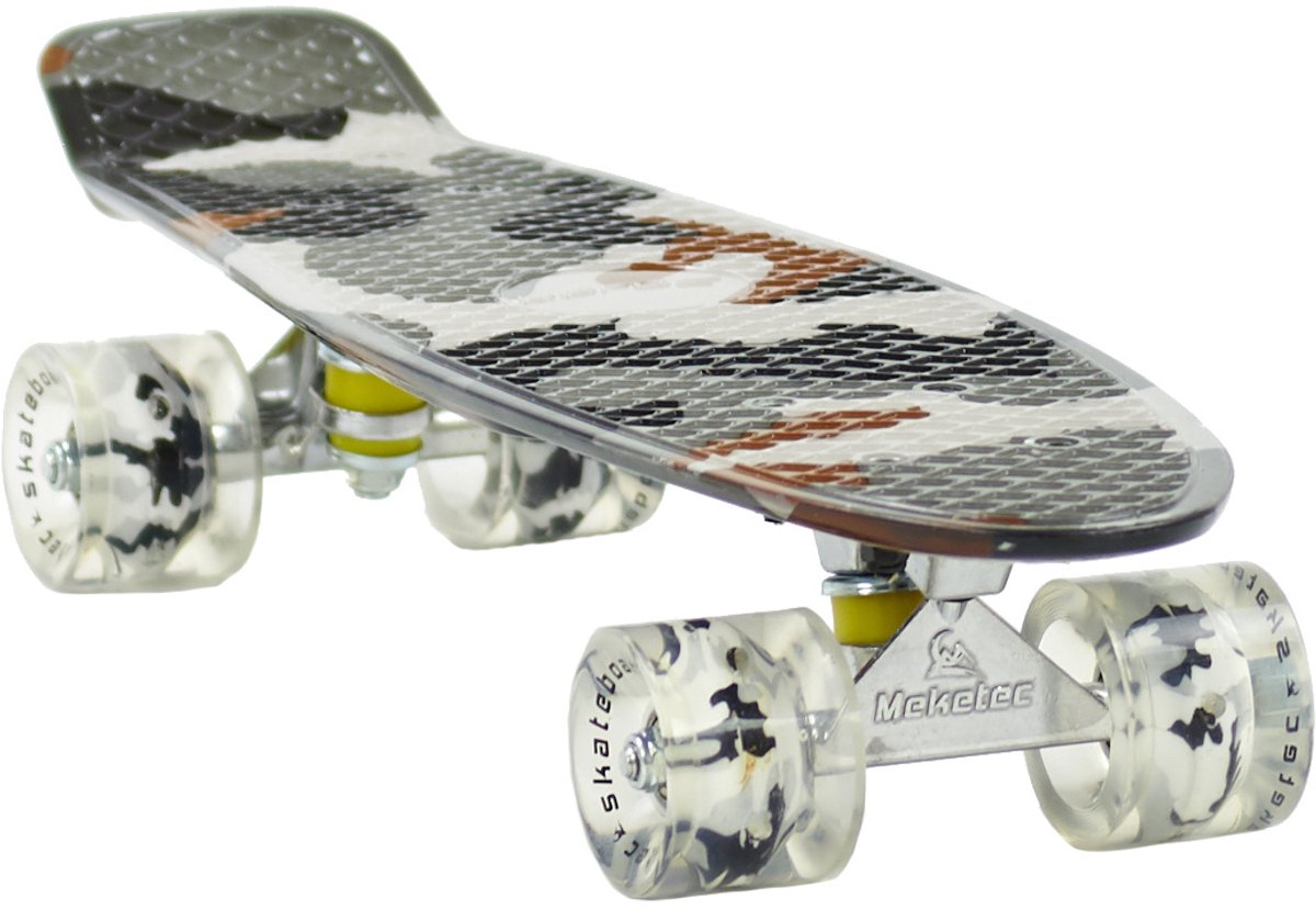 Sajan - Skateboard - LED - Penny board - Camouflage Grijs - 22.5 inch - 56cm - Skateboard met Verlichting — afbeelding 10