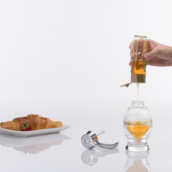 Westmark room-/honingdispenser, inhoud: 150 ml, glas/ABS, verchroomd, Paris Chrome, zilver/transparant, 634022E1 Westmark room-/honingdispenser, inhoud: 150 ml, glas/ABS, verchroomd, Paris Chrome, zilver/transparant, 634022E1