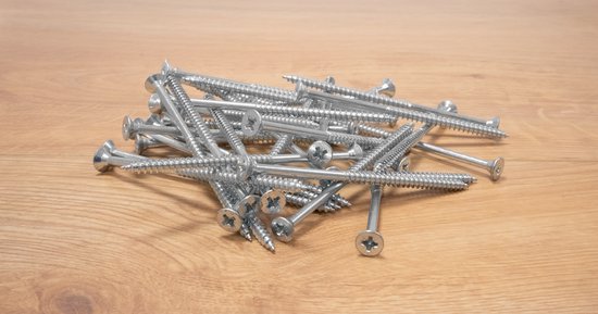 Wovar Vis pour panneaux de Vis pour panneau aggloméré Galvanisé 5 x 90 mm Pozidrive Filetage partiel | 200 pièces
