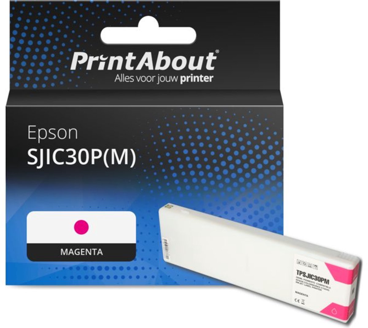 PrintAbout huismerk Inktcartridge SJIC30P(M) Magenta geschikt voor Epson
