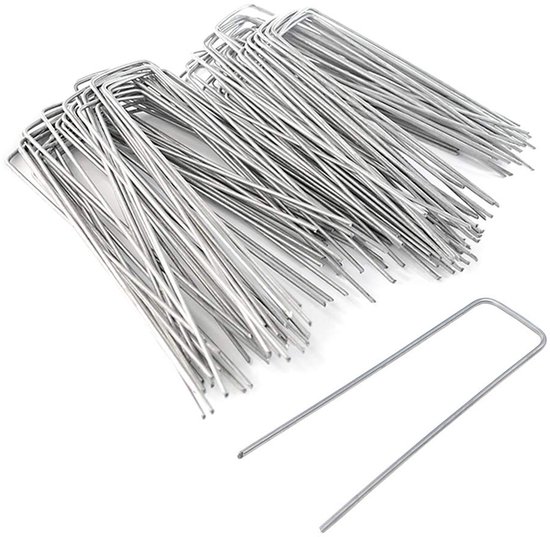 Unyqoos ® Verzinkte Stalen U-Vormige Grondankers voor Tuinprojecten - 200 Stuks